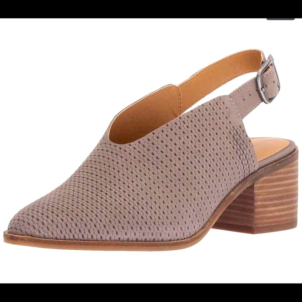 🍀Lucky Brand Lideton Gray Slingback Heels 8M